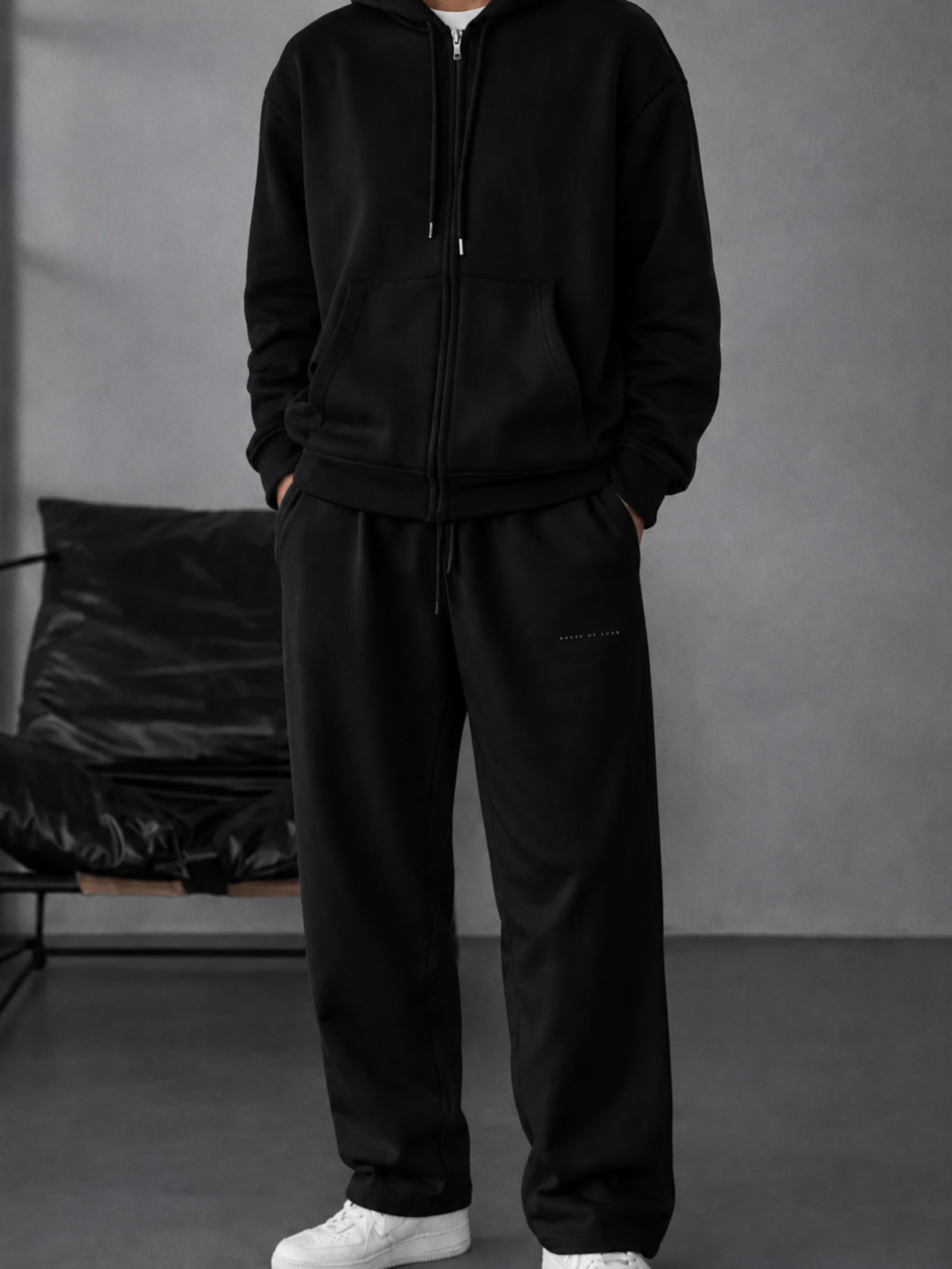 French Terry Sweatpants Black