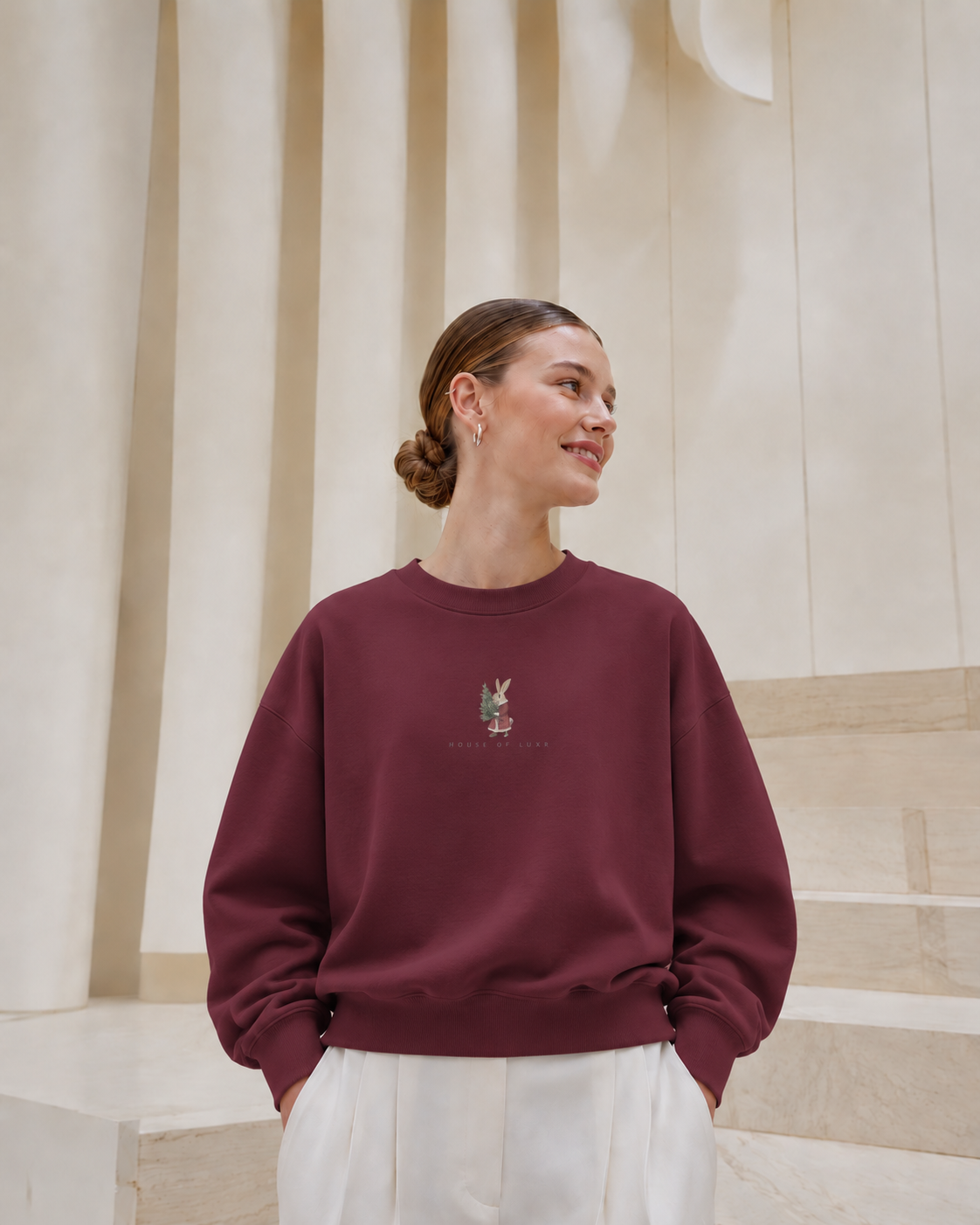 Christmas Rabbit + Sleigh Sweatshirt