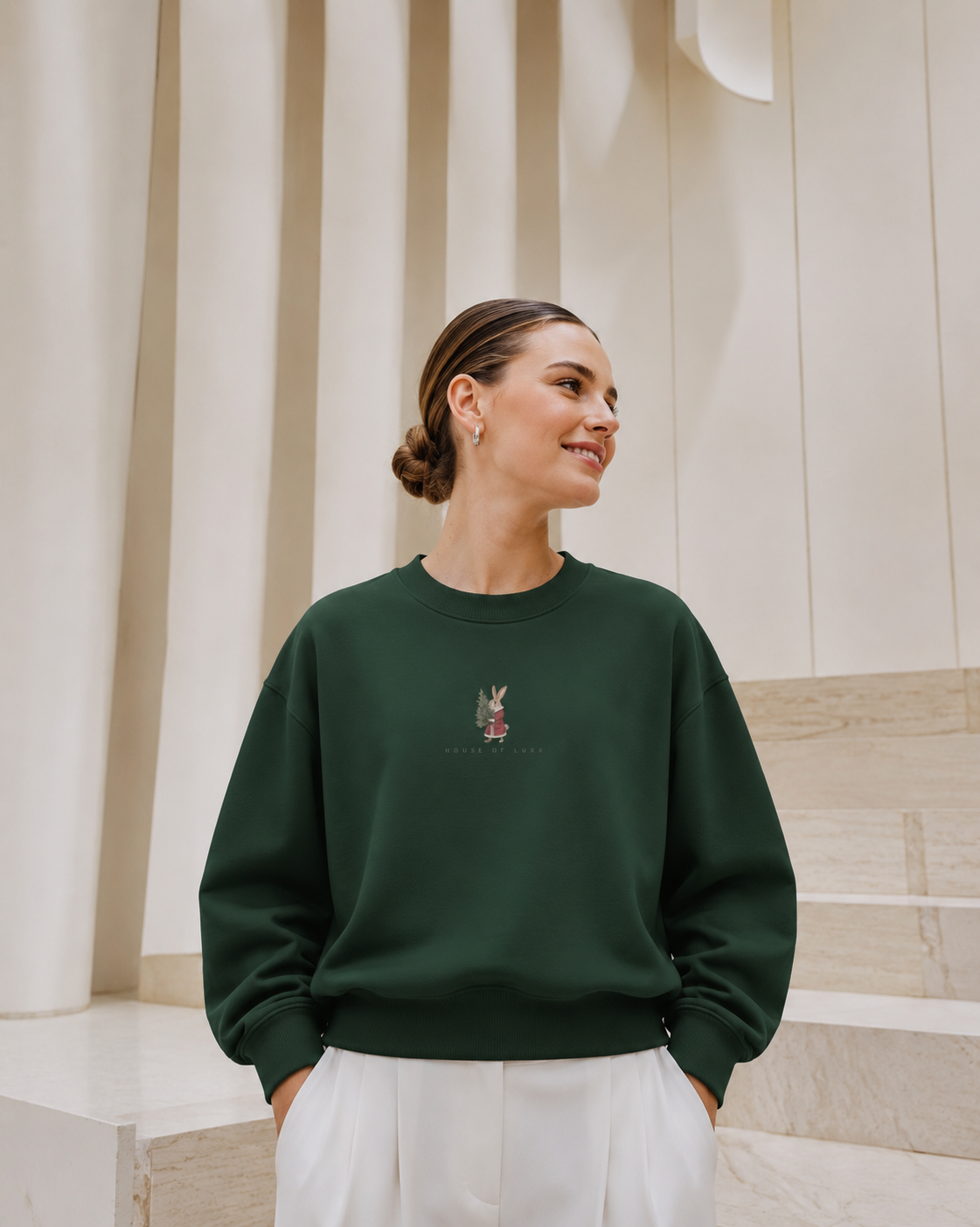 Christmas Rabbit + Sleigh Sweatshirt