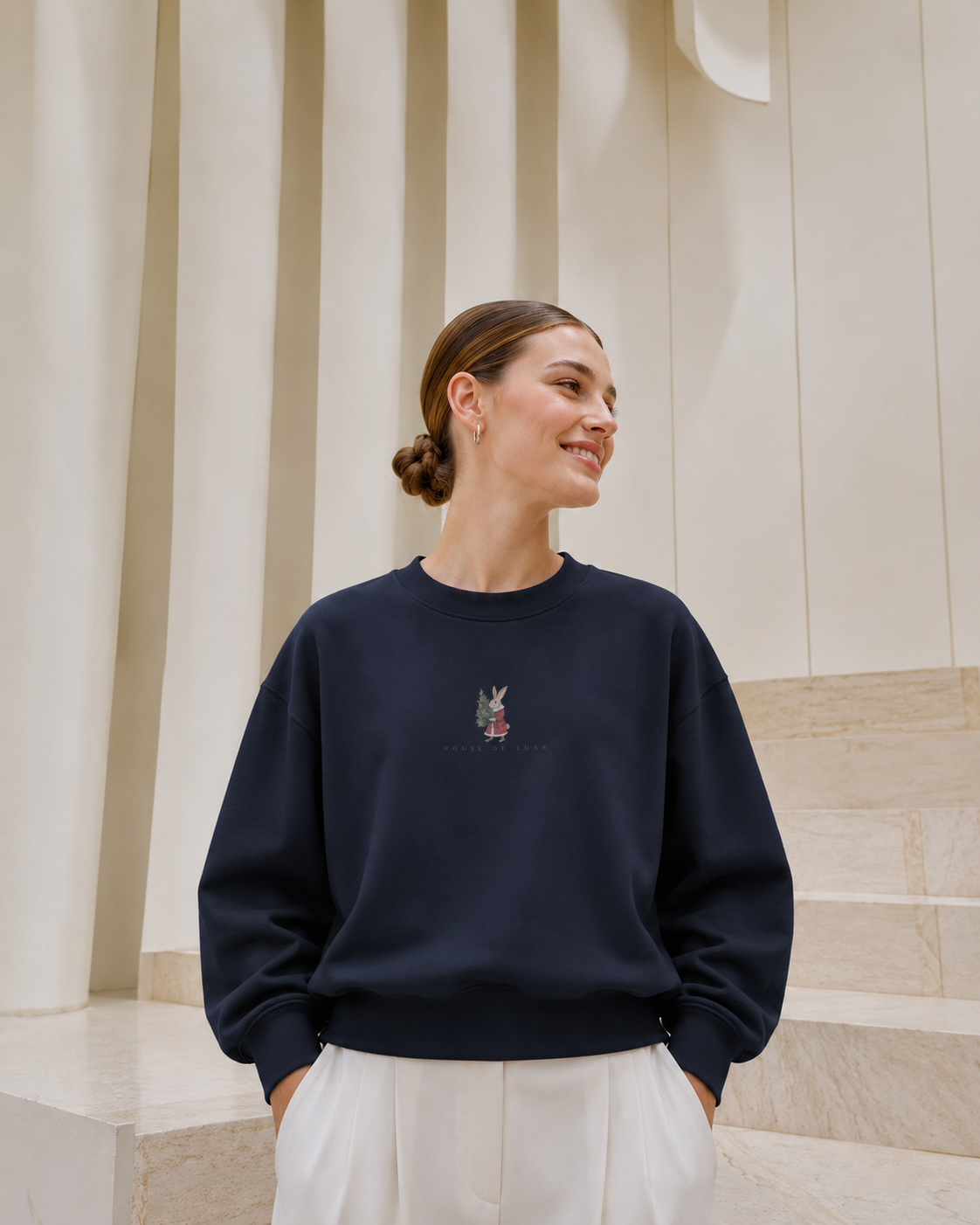 Christmas Rabbit + Sleigh Sweatshirt