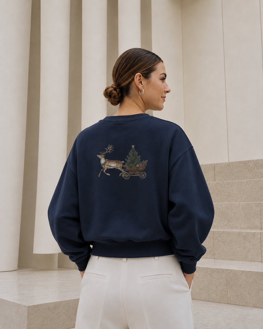 Christmas Rabbit + Sleigh Sweatshirt