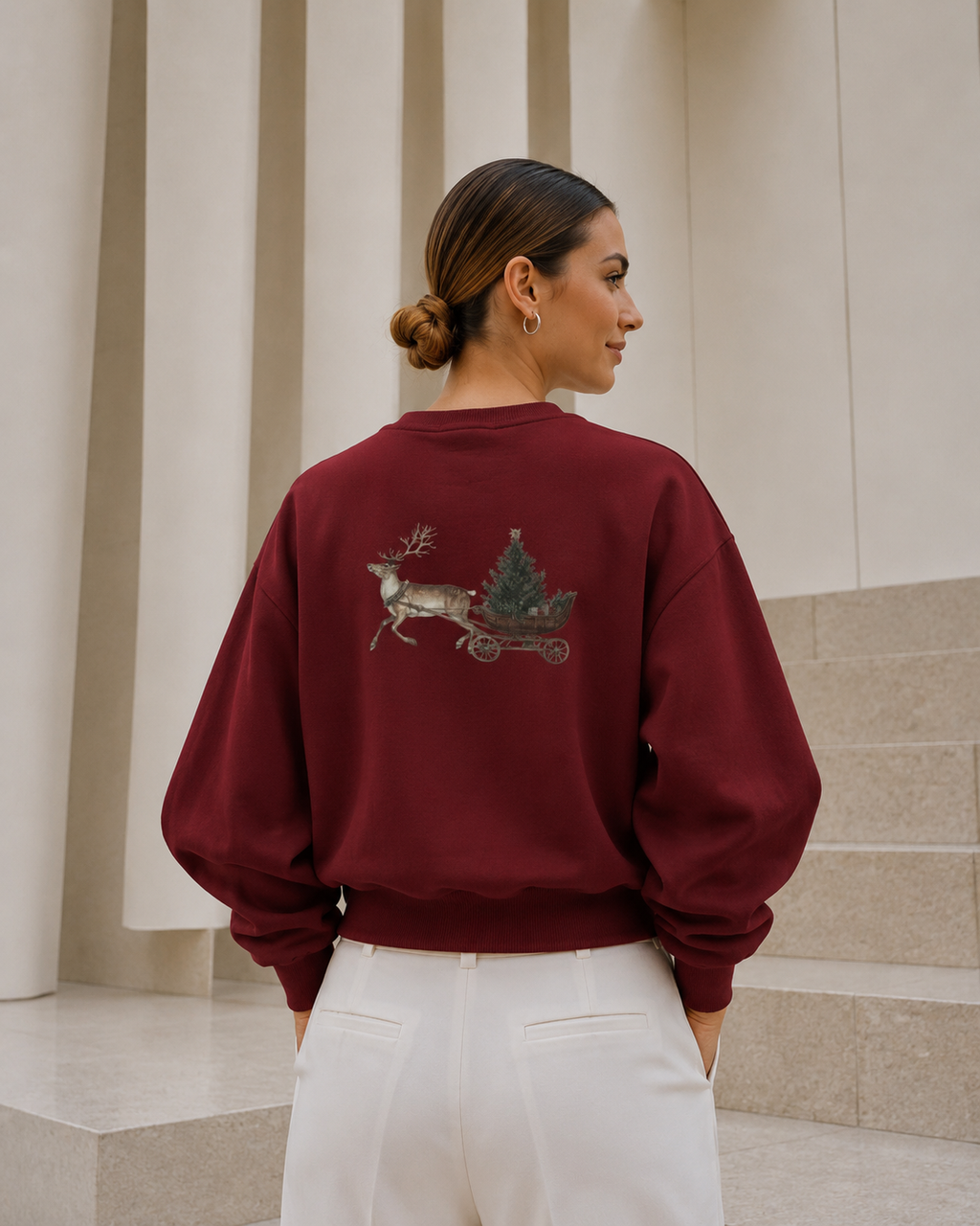 Christmas Rabbit + Sleigh Sweatshirt