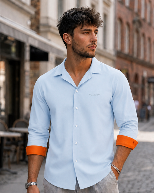 Azure Cuban Collar Shirt FS