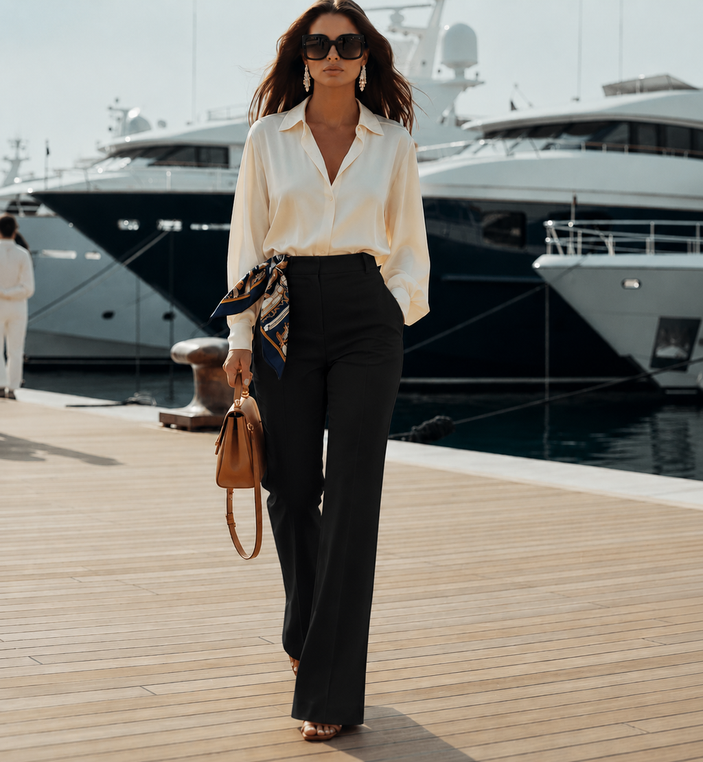 Milan Straight Pants Black
