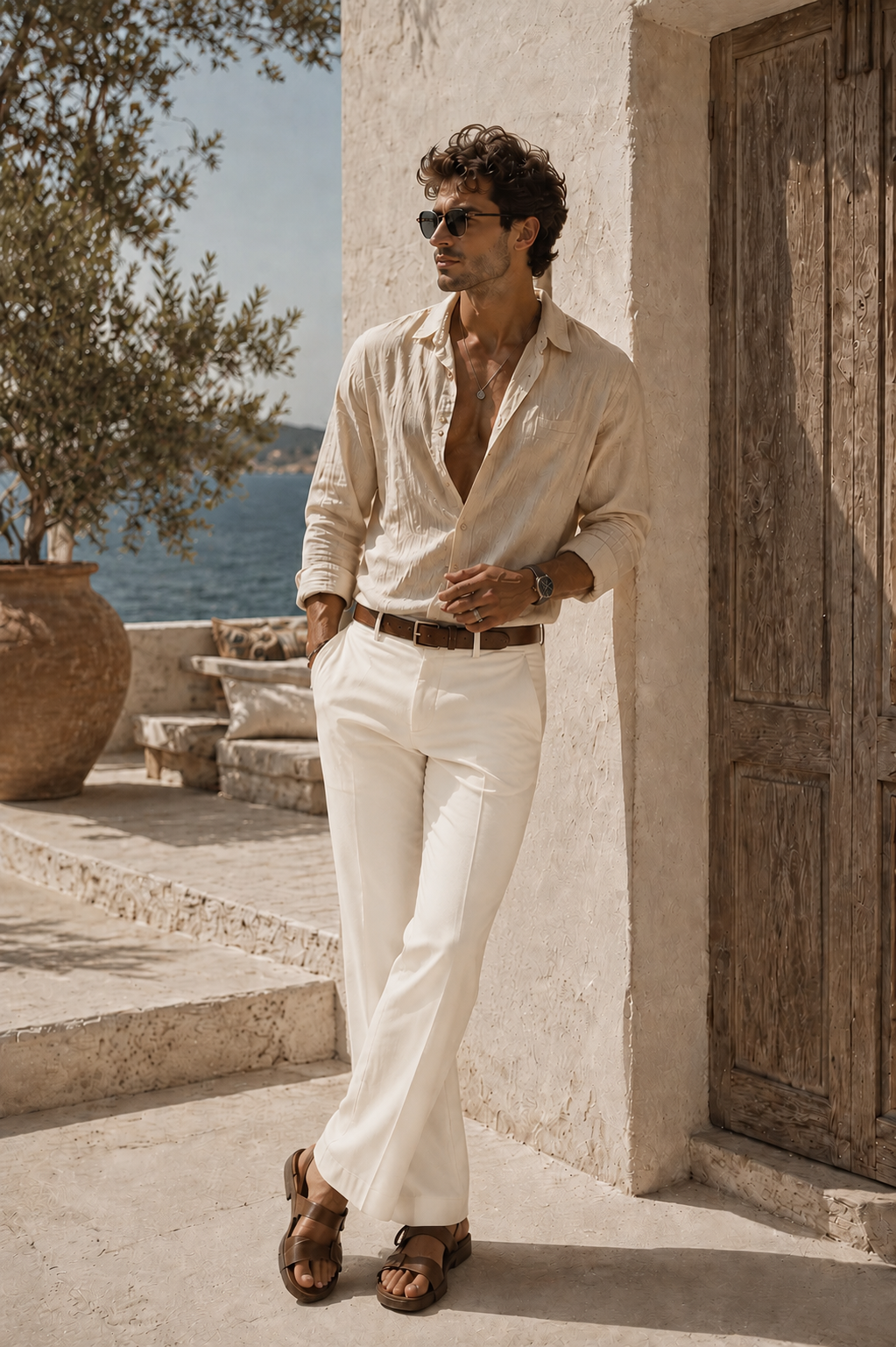 Milan Straight Pants Cream