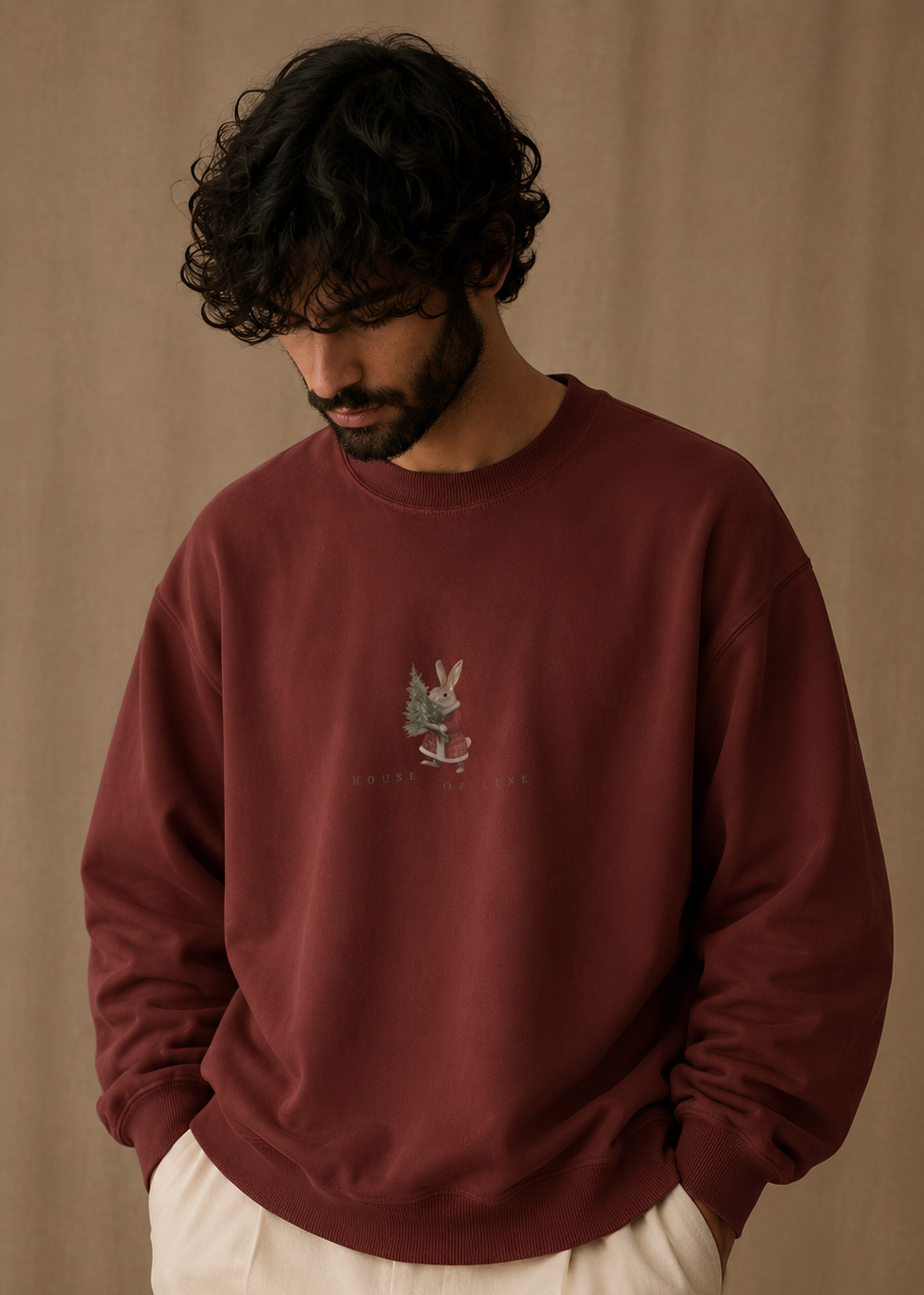 Christmas Rabbit + Sleigh Sweatshirt