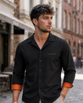 Noir Cuban Collar Shirt FS