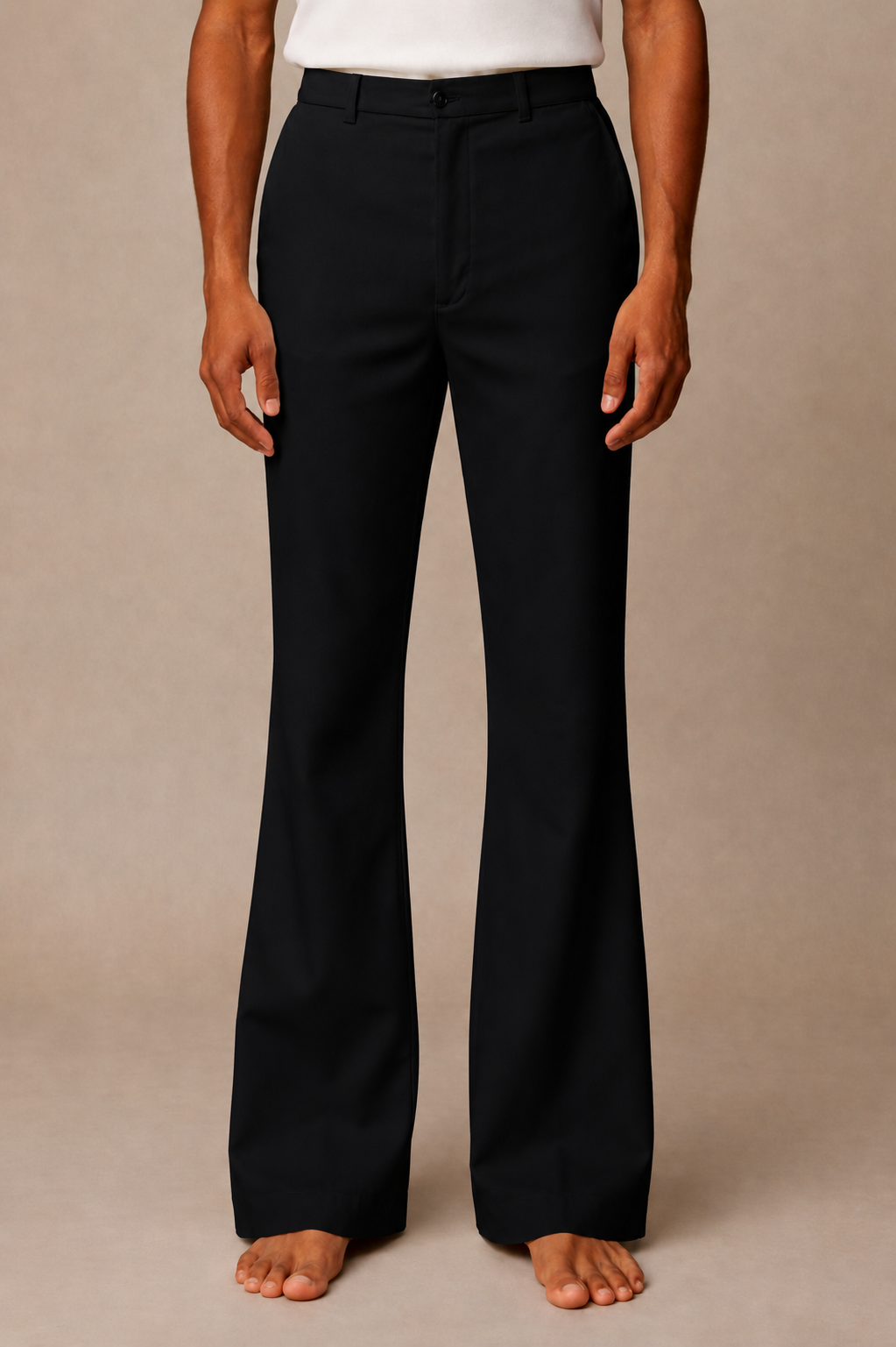Italian Milled Flared Pants Black