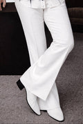Italian Milled Flared Pants White