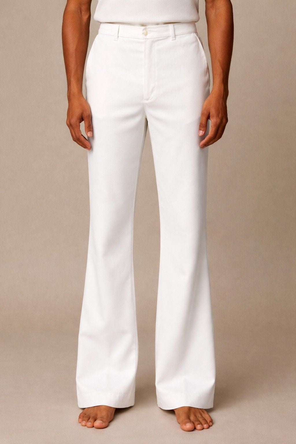 Italian Milled Flared Pants White