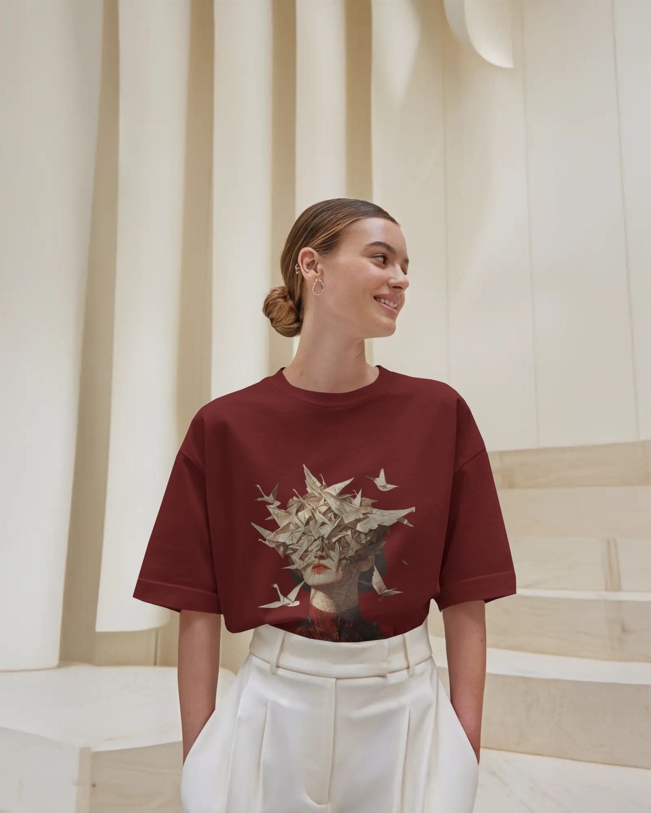 Origami Swan Baggy Tshirt