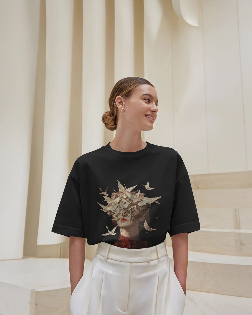 Origami Swan Baggy Tshirt
