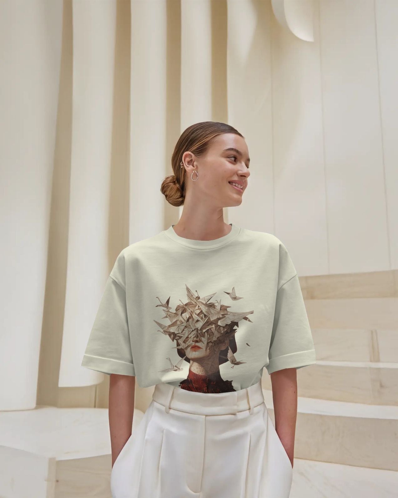 Origami Swan Baggy Tshirt