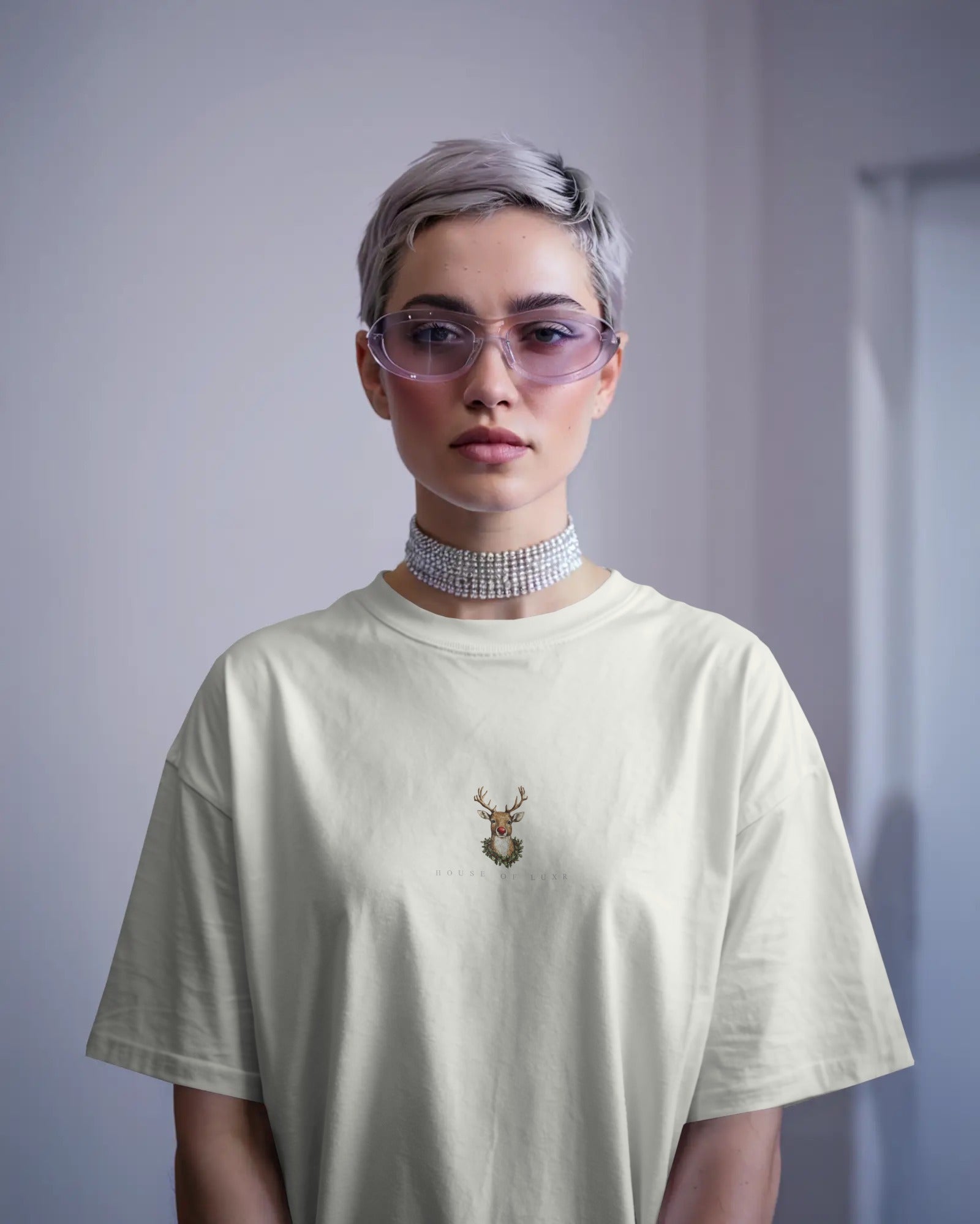 Reindeer + Christmas Sweater Baggy Tshirt