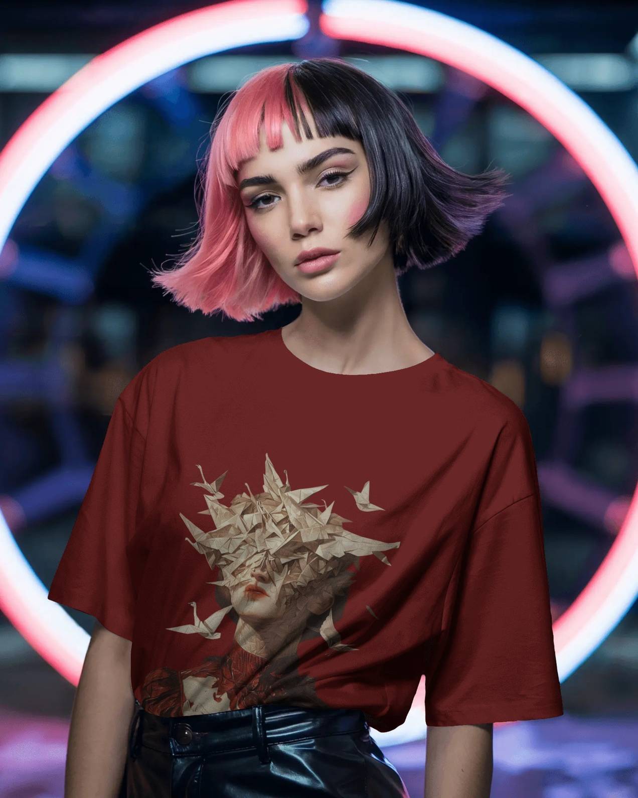 Origami Swan Baggy Tshirt