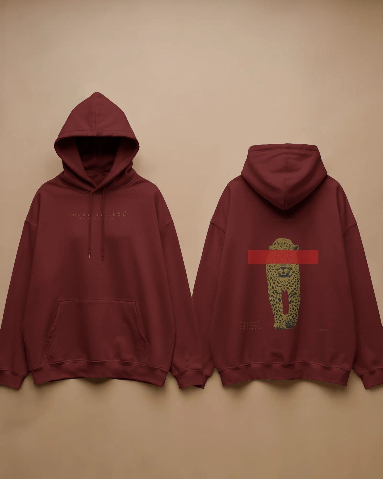Protect Cheetah Hoodie - Maroon