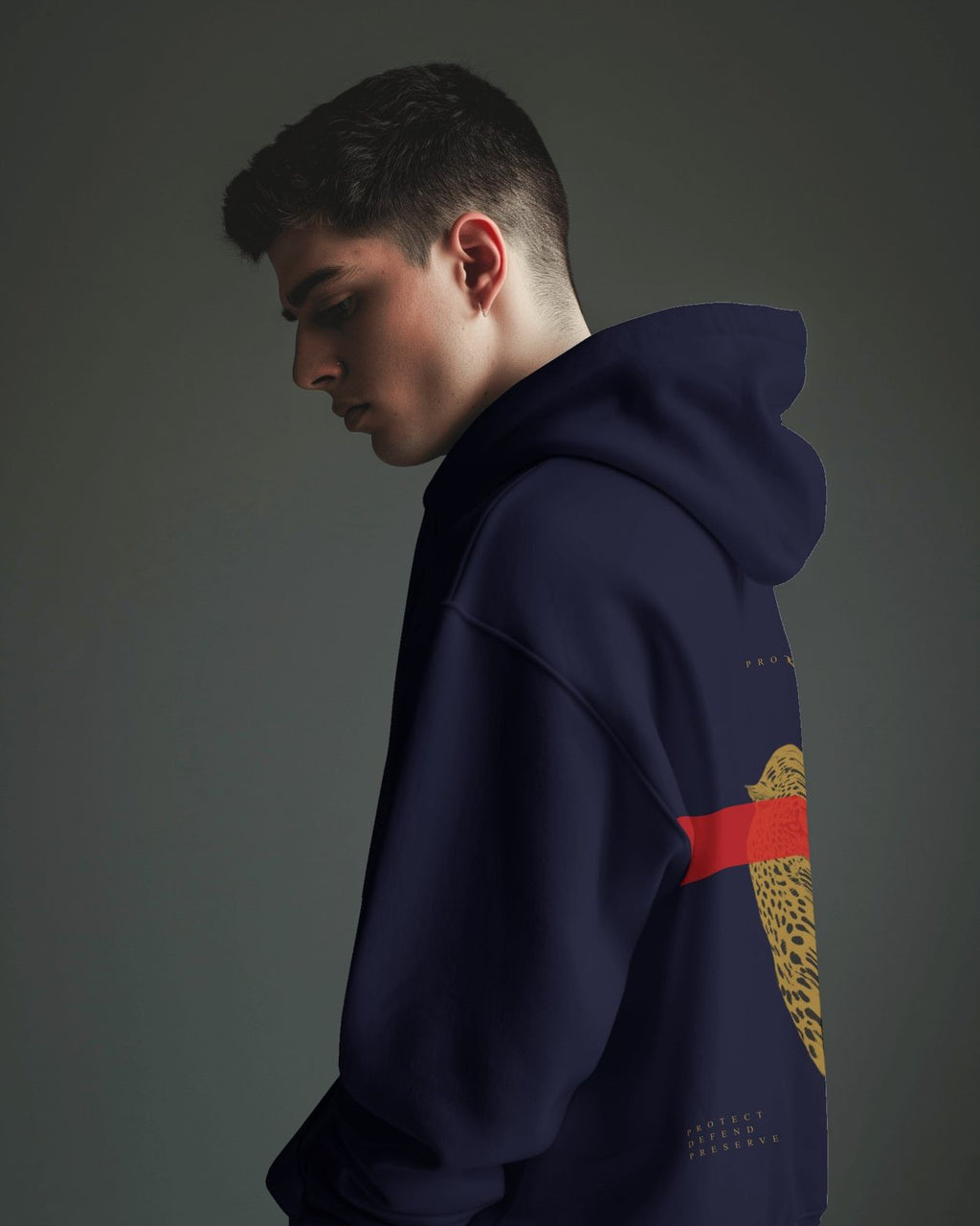 Protect Cheetah Hoodie - Navy Blue