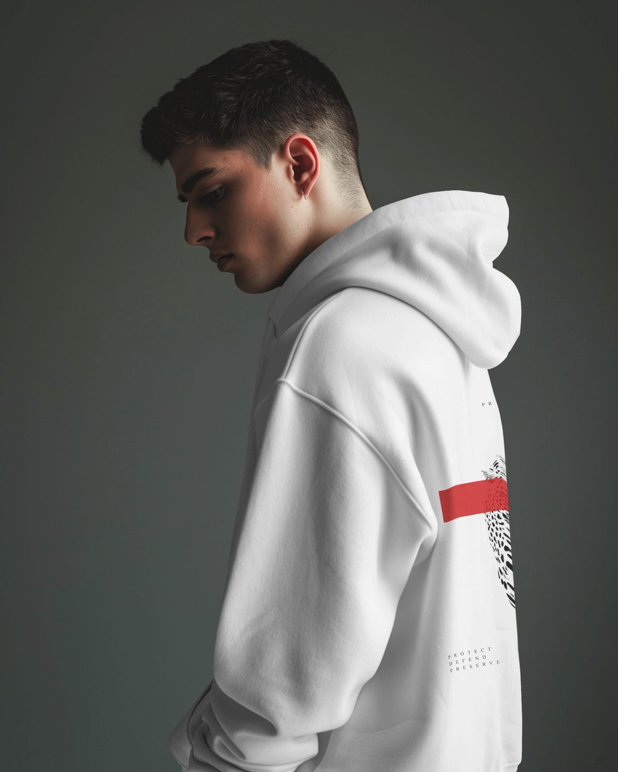 Protect Cheetah Hoodie - White