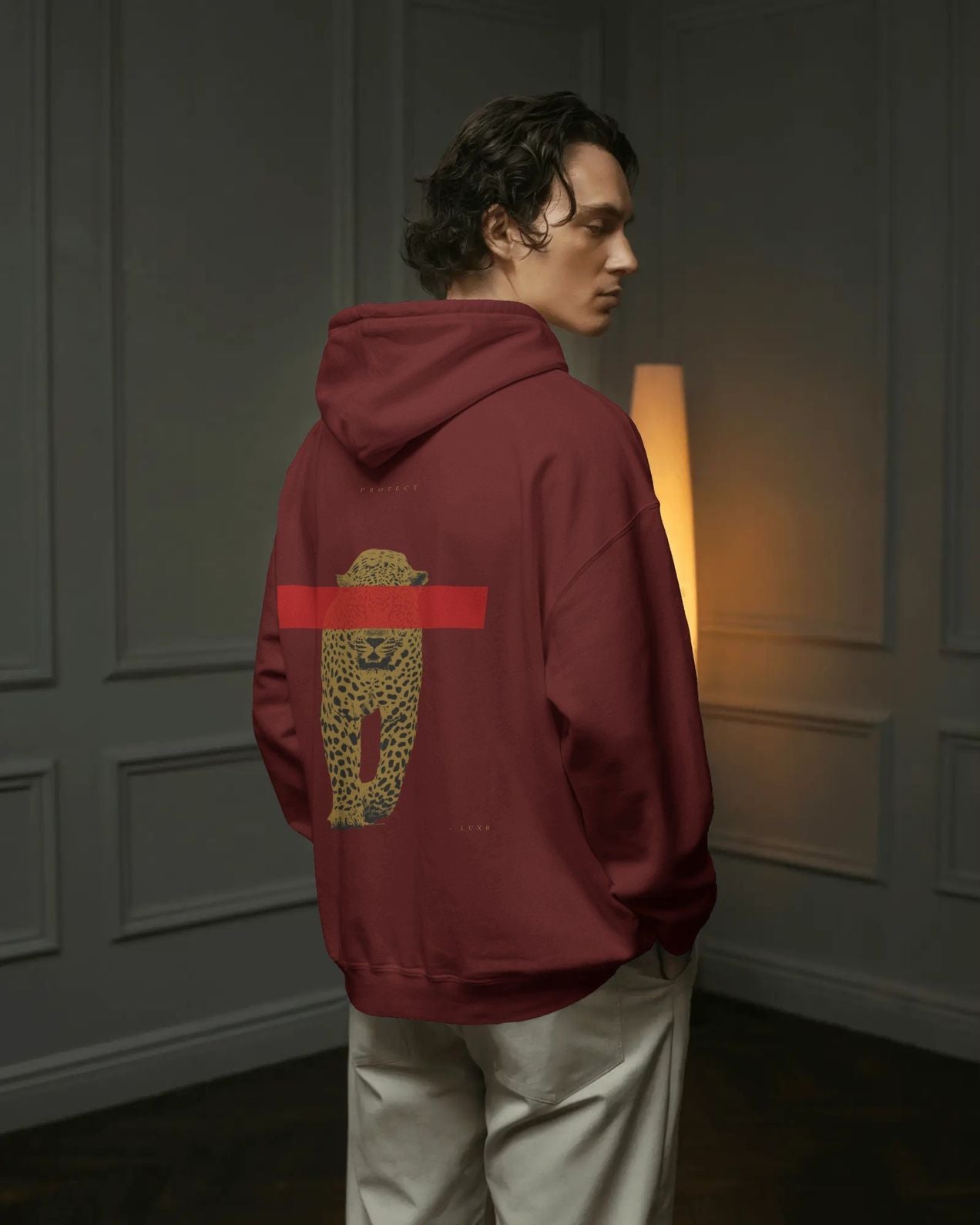 Protect Cheetah Hoodie - Maroon