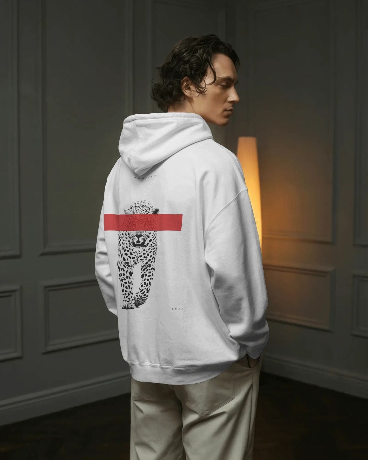 Protect Cheetah Hoodie - White